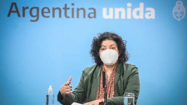 La ministra de Salud, Carla Vizzotti, en conferencia de prensa. (Foto: Télam)
