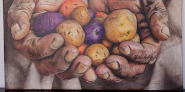 "Kawsaykuna huñuy (La cosecha)", la obra de Eloy Adriel Lamas que recibió el Premio Revelación artista menor de 30 años.