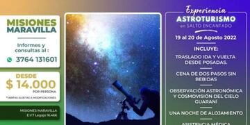 Disfrutá de una velada increíble de astroturismo de la mano de Misiones Maravilla EVT.