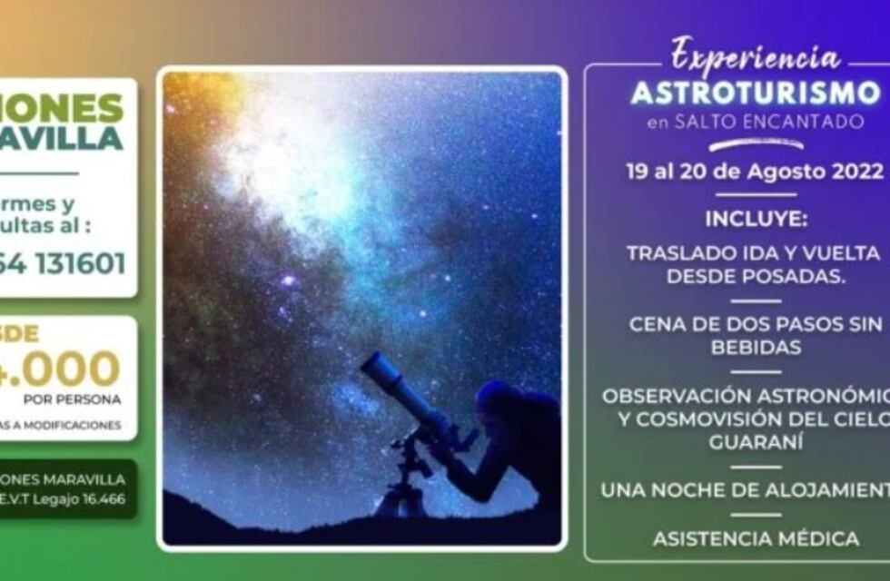 Disfrutá de una velada increíble de astroturismo de la mano de Misiones Maravilla EVT
