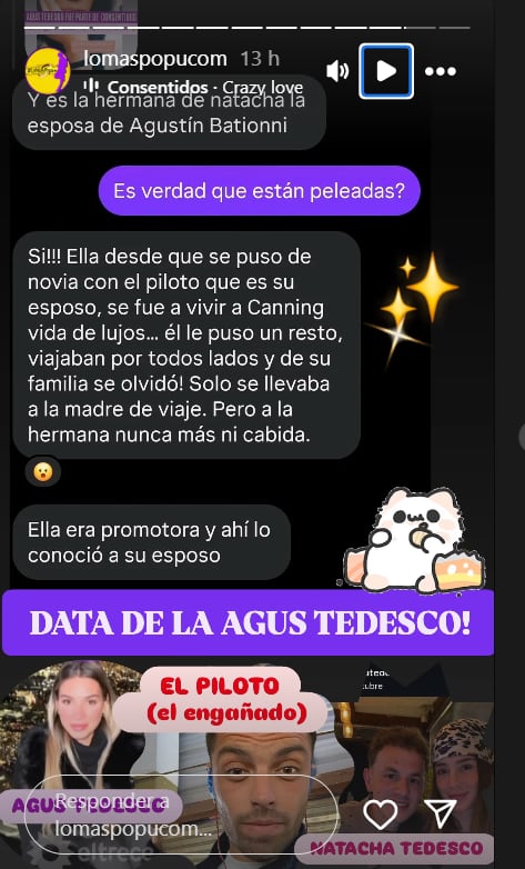 Quién es Agustina Tedesco, la mujer con la que German Pezzella habría tenido una vida paralela