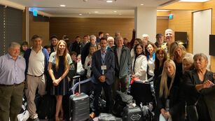 El primer grupo de argentinos que llegaron a Roma.