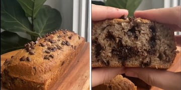 En simples pasos y con pocos ingredientes: receta de budín de banana y chocolate