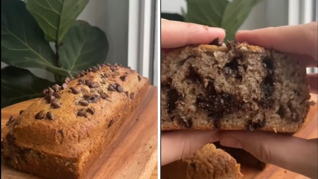 En simples pasos y con pocos ingredientes: receta de budín de banana y chocolate