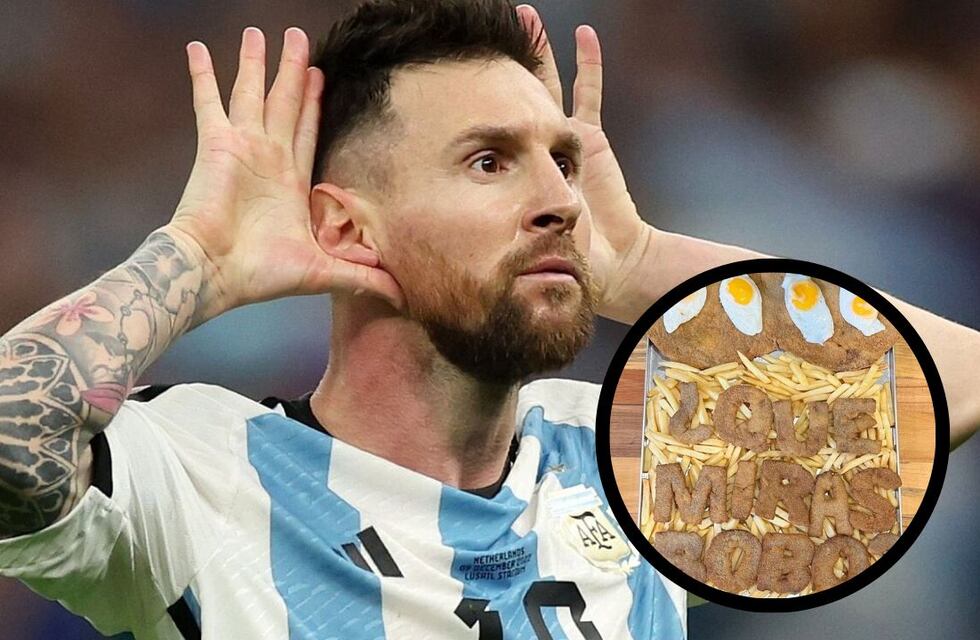 Furor por Messi: hicieron una milanesa con la frase “¿Qué mirás, bobo?” y se hizo viral en Twitter