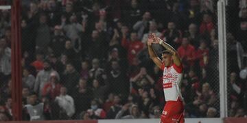 Fernando Alarcón, autor del 1-0 de Instituto ante Gimnasia de Jujuy. (Facundo Luque / La Voz)