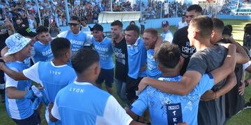 La comunión entre jugadores e hinchas de Racing, para una consagración tan esperada (Foto Javier Ferreyra).