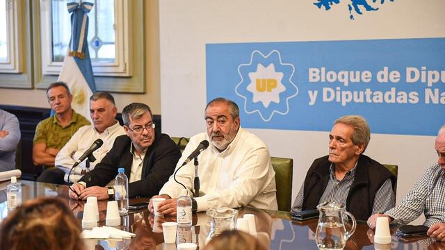 Héctor Daer y Carlos Acuña, de la CGT (Foto: Prensa UP)