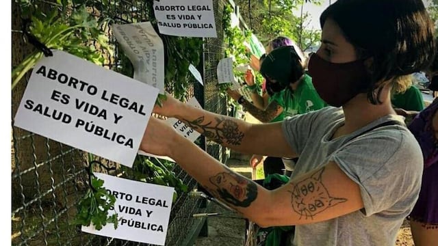 ABORTO LEGAL. Una de las acciones en Córdoba durante 2020 en favor de la aprobación de la ley de IVE.