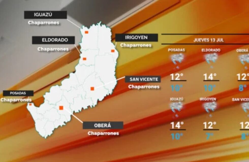 Jueves con cielo cubierto en Misiones: se mantienen las precipitaciones y el mal tiempo en la provincia