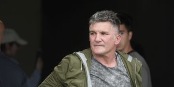 Luis Fabián Artime, presidente de Belgrano, hizo oír sus reclamos contra el arbitraje en la visita a Junín (Federico López Claro / La Voz).