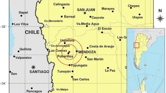 El sismo tuvo epicentro en Poterillos según los datos del Inpres.