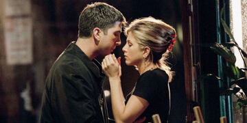 Jennifer Aniston y David Schwimmer en Friends