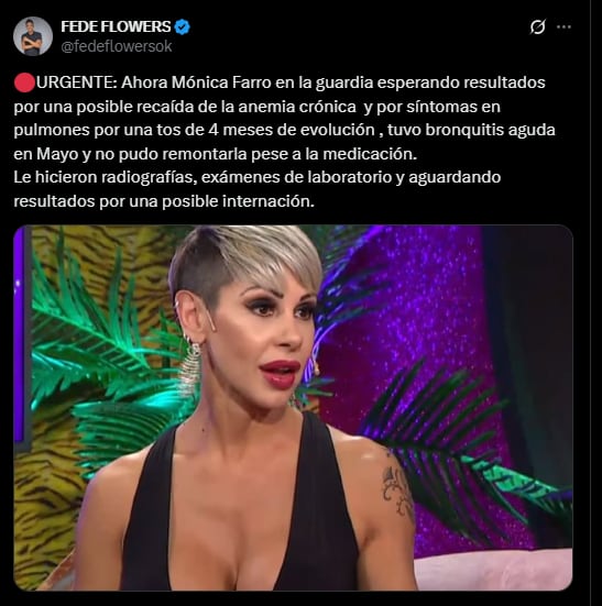 La salud de Mónica Farro