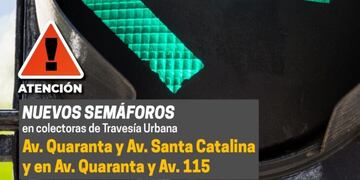 Por la Travesía Urbana en Posadas, habría nuevos semáforos en las colectoras de avenida Quaranta.