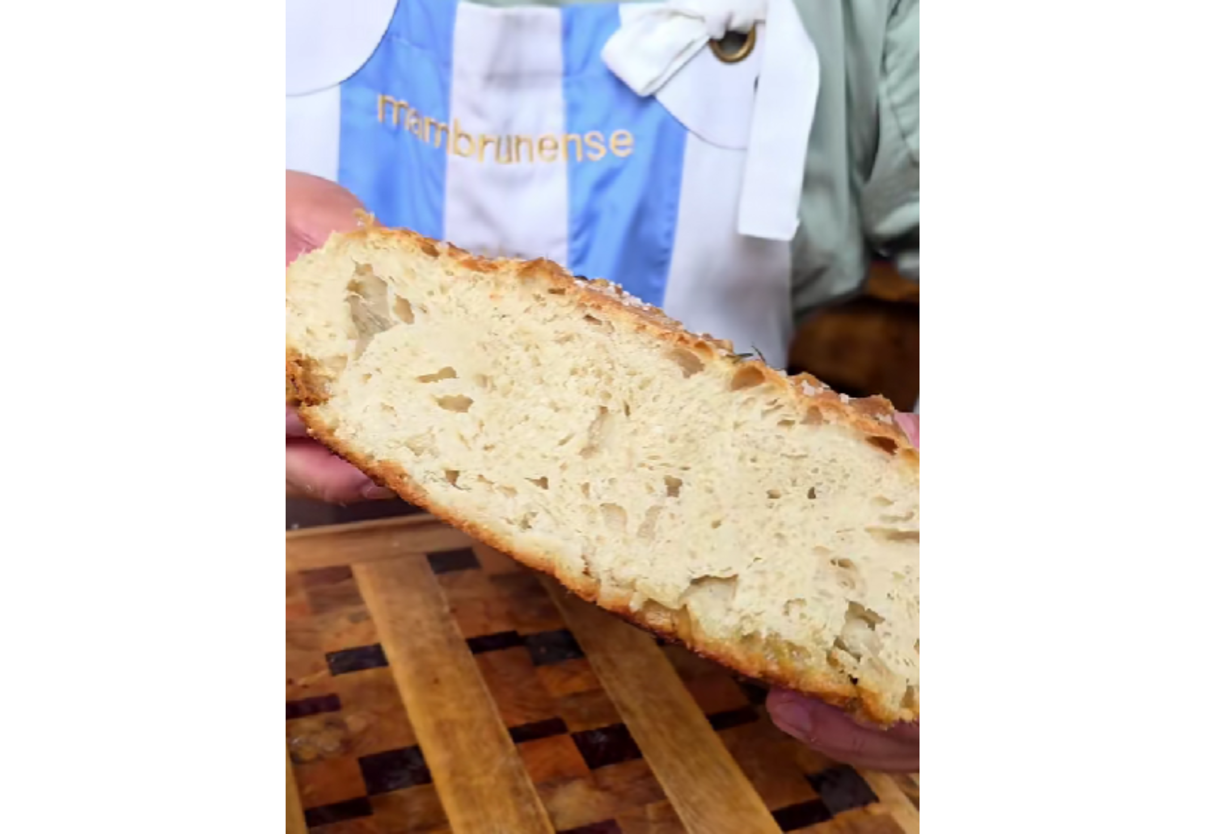 Así queda la focaccia por dentro.