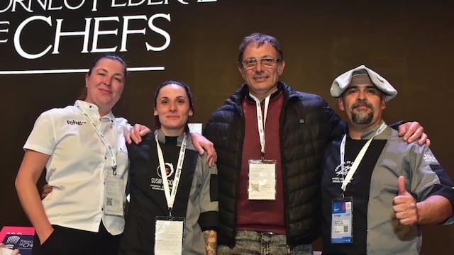 Florencia Rodríguez, Yésica Cardón, Cristian Boglione y Marcelo Escalada, integrantes de la delegación jujeña en Hotelga 2024.