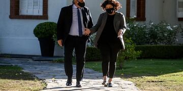 Alberto Fernández junto con Carla Vizzotti en Olivos