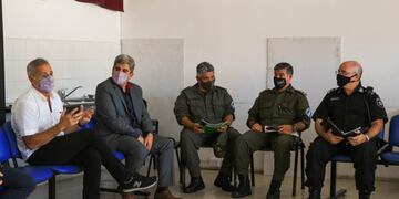 Marcelo Sain en la reunión del Comité de Seguridad (Gobierno de Santa Fe)