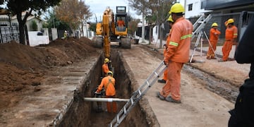 Colectoras de cloacas en ejecución en Villa Carlos Paz. (Gobierno de Córdoba)