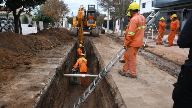 Colectoras de cloacas en ejecución en Villa Carlos Paz. (Gobierno de Córdoba)