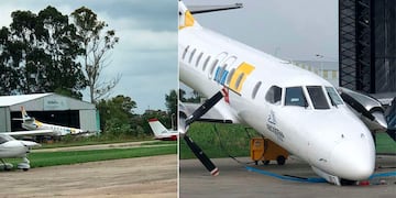 La imagen del avión que hirió de gravedad al mecánico.
