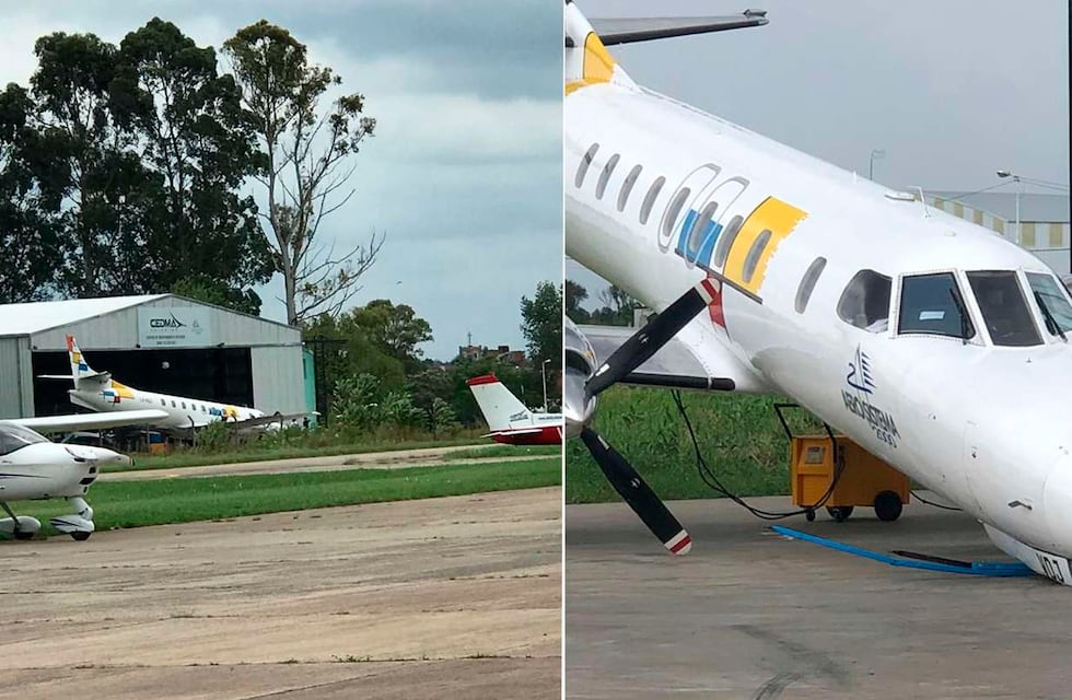 Un avión que estaba siendo reparado se desplomó y aplastó al mecánico: fue internado en terapia intensiva