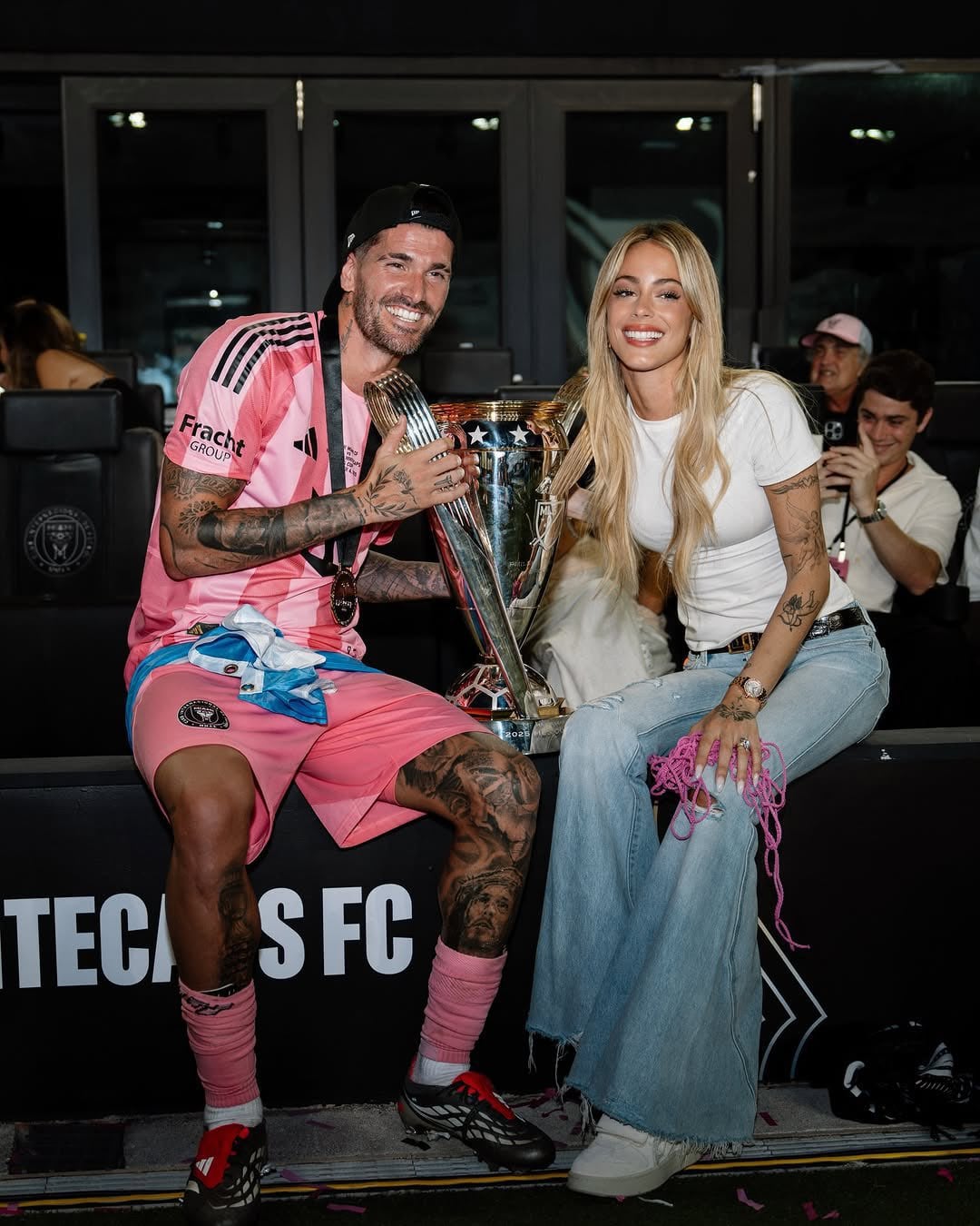 Tini y Rodrigo de Paul hace días atrás en Miami.