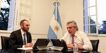 El ministro de Economía, Martín Guzmán, y el presidente Alberto Fernández. (Presidencia)