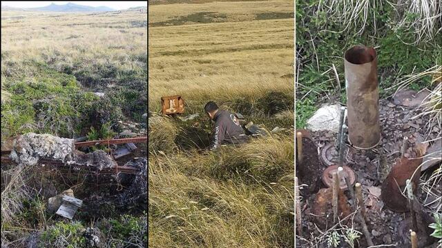 Las trincheras, restos de proyectiles y la emoción de un soldado jujeño en oportunidad de visitar la isla Soledad, en 2019.