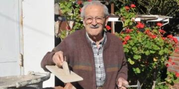 Enrique Pocchettino, el santarroseño de 93 años que sigue trabajando.