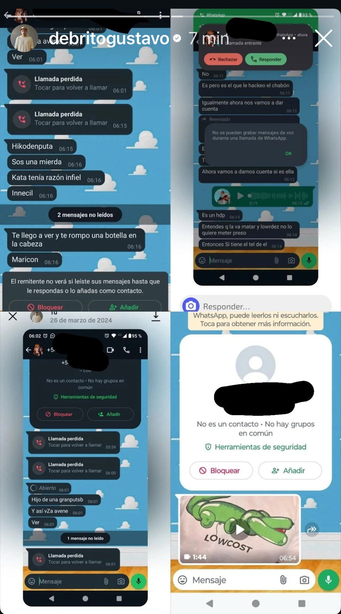 Pruebas expuestas por Gustavo de Brito.