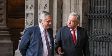 El presidente Alberto Fernández con su par de México, Andrés Manuel López Obrador (Foto: Presidencia)