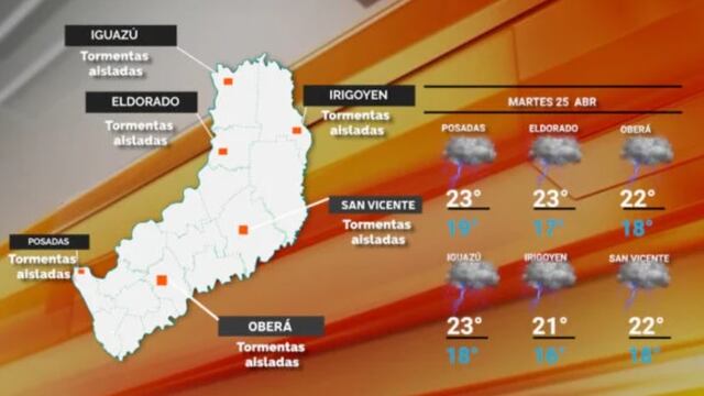 Martes inestable y con probabilidad de tormentas en Misiones.