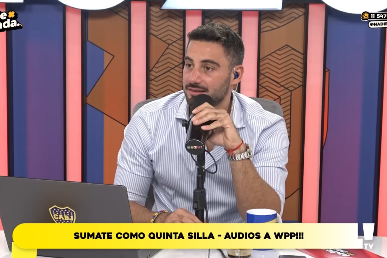 Nicolás Occhiato, conductor de "Nadie dice nada" en Luzu TV. (Captura)
