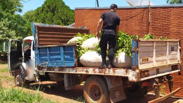 Secuestran camión con raídos de yerba robada en Campo Grande.