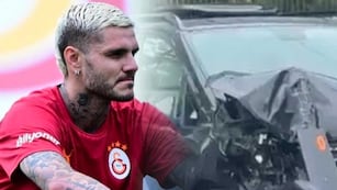 El auto de Mauro Icardi quedó destrozado.