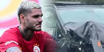 El auto de Mauro Icardi quedó destrozado.