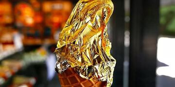 Helado viral de oro