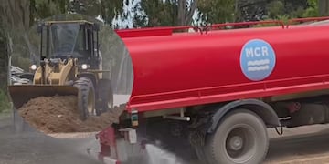 Pehuen Co: realizan trabajos de entoscado, nivelación y riego