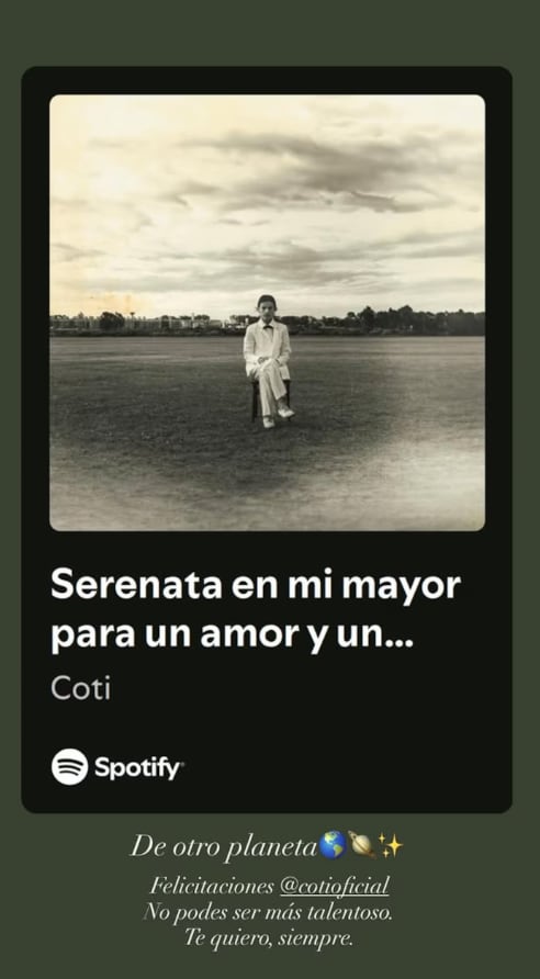 Este es el mensaje de Cande Tinelli para Coti que encendieron los rumores de romance.