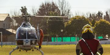 Los helicópteros UYV, son unidades de terapia intensiva en aérea de alta complejidad, y con la capacidad de aterrizar en cualquier lugar donde una emergencia médica lo requiera (Facebook Comuna de Soldini)