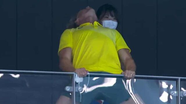 El alocado festejo de Dean Boxall, entrenador de Ariarne Titmus.