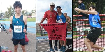 Agustín Navarrete (foto central), obtuvo la medalla de bronce en en Torneo Nacional U 20 de Atletismo.