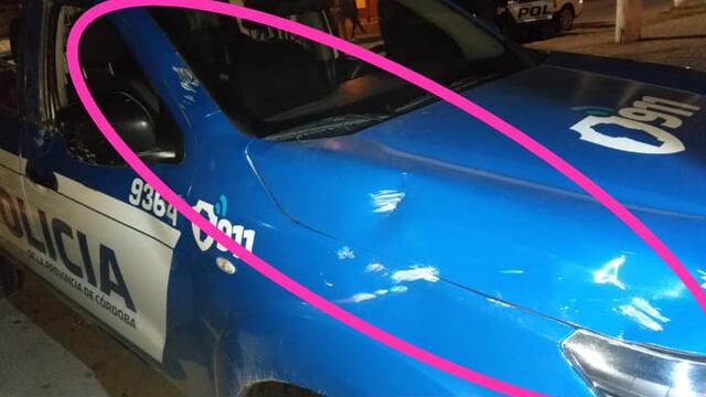 El patrullero dañado. (Policía)