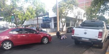 Accidente vial en pleno centro de la ciudad de Posadas.