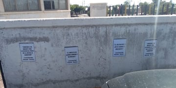 Pintada en al palacio judicial de Malargüe a favor de Abel Vázquez, condenado a prisión perpetua por el asesinato de Nélida Villar.