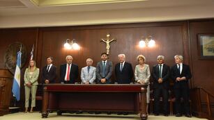 Maximiliano Pullaro en la apertura del año judicial en Santa Fe