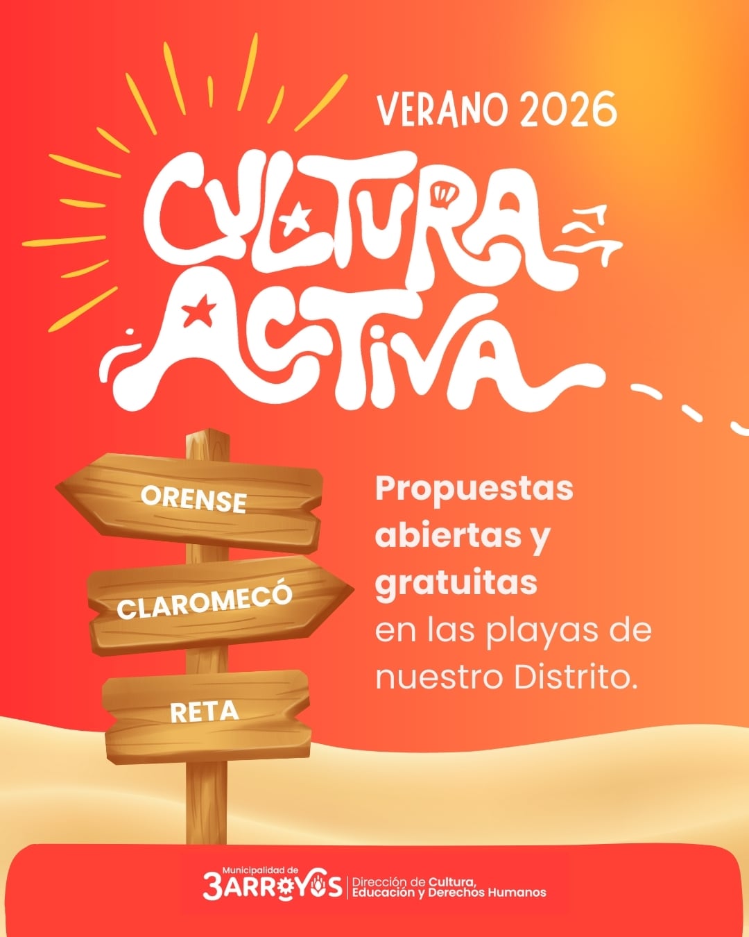 Verano 2026: Cultura Activa en las playas del distrito de Tres Arroyos