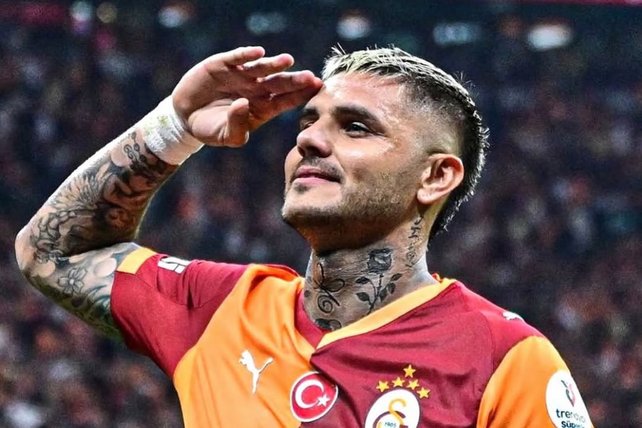 Mauro Icardi festeja un gol en su club, el Galatasaray de Turquía. (Instagram)